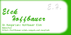 elek hoffbauer business card